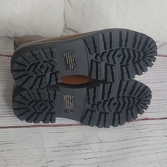 STEVE MADDEN Brown Leather Boots with Leopard Print Size 9 - Picture 7 of 10